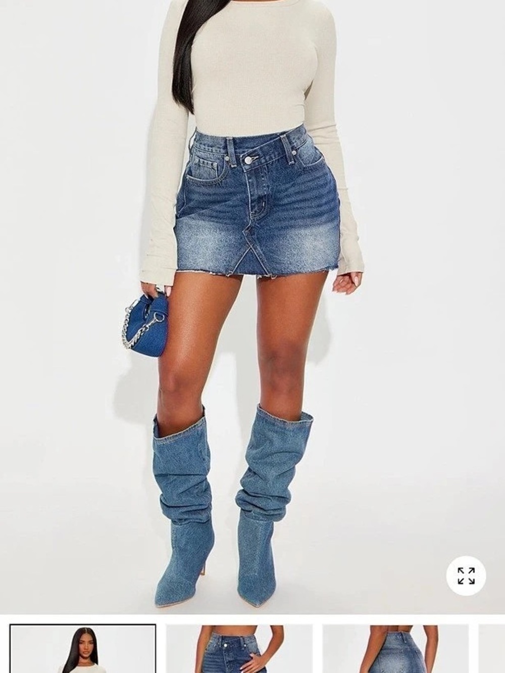 Fashion nova mini denim skirt